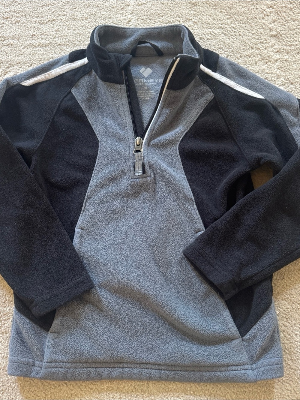 Obermeyer Boys Two-Tone Half-Zip Fleece - Gray & Black